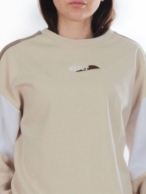 3160/3161 BEIGE/BROWN Костюм спортивный женский (95% хлопок, 5% эластан)