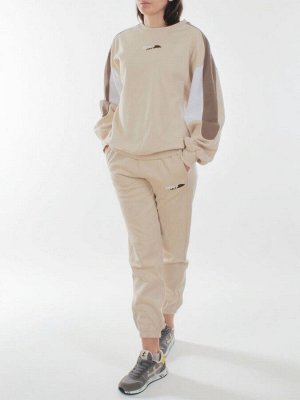 3160/3161 BEIGE/BROWN Костюм спортивный женский (95% хлопок, 5% эластан)