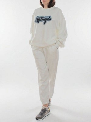 3410/3411 WHITE Костюм спортивный женский (95% хлопок, 5% эластан)