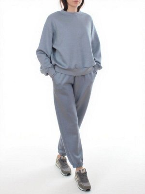 3404/3405 GRAY/BLUE Костюм спортивный женский (95% хлопок, 5% эластан)