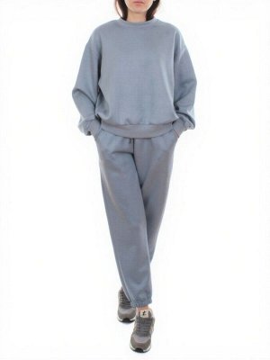 3404/3405 GRAY/BLUE Костюм спортивный женский (95% хлопок, 5% эластан)