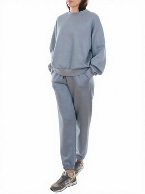 3404/3405 GRAY/BLUE Костюм спортивный женский (95% хлопок, 5% эластан)