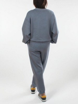 3404/3405 GRAY/BLUE Костюм спортивный женский (95% хлопок, 5% эластан)