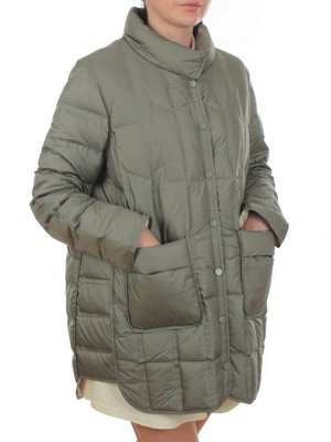 H24-328 GREEN Куртка пуховая облегченная женская (белый утиный пух)