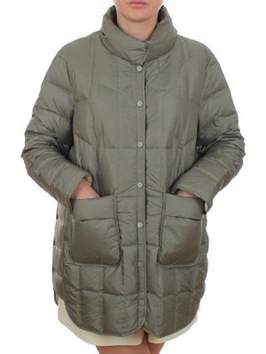 H24-328 GREEN Куртка пуховая облегченная женская (белый утиный пух)