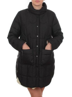 H24-322 BLACK Куртка пуховая облегченная женская (белый утиный пух)