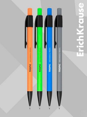 Карандаш механический ErichKrause «Tropic», 0.5 мм, НВ, покрытие Soft Touch, в коробке, МИКС