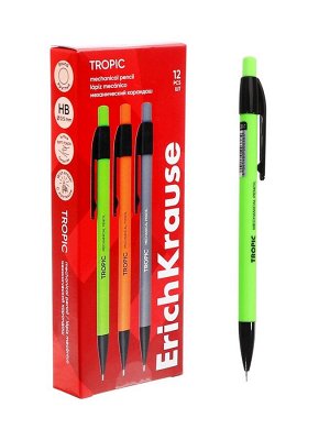 Карандаш механический ErichKrause «Tropic», 0.5 мм, НВ, покрытие Soft Touch, в коробке, МИКС