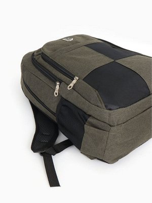 Рюкзак школьный на молнии, 2 отдела, 4 кармана, размер 32x15x47 см, хаки