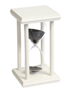 Песочные часы, на 30 минут, 8.8x14 см, деревянные, белые