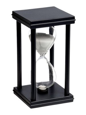 Песочные часы, на 30 минут, 8.8x14.5 см, пластиковые, чёрные