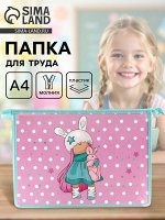 Папка для труда, А4, пластиковая, 23x32.5x5.5 см «Девочка»
