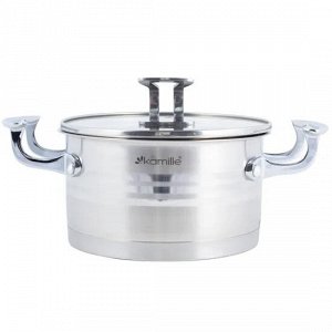 Кастрюля 16*9см, 1,5L из нержавеющей стали с крышкой