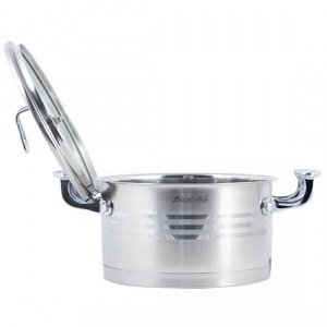 Кастрюля 16*9см, 1,5L из нержавеющей стали с крышкой