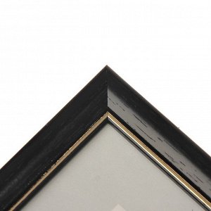 Фоторамка для фото 15х21 см Simple чёрная с золотистым тиснением