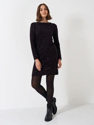 Черное трикотажное платье Crew Clothing с блестками