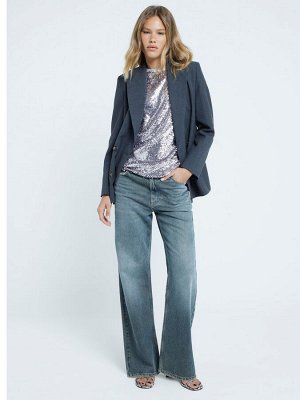 Футболка River Island с пайетками и наплечниками