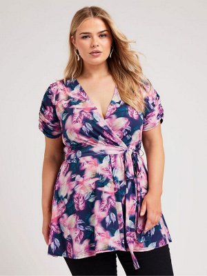 Розовый - Топ-накидка Yours Curve London Tropical