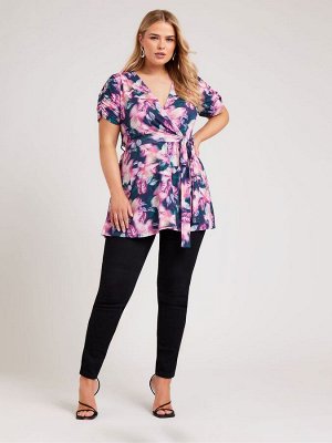 Розовый - Топ-накидка Yours Curve London Tropical