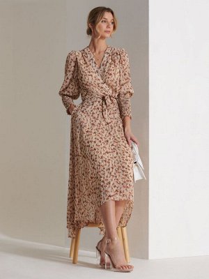 Платье макси из шифона с принтом Jolie Moi