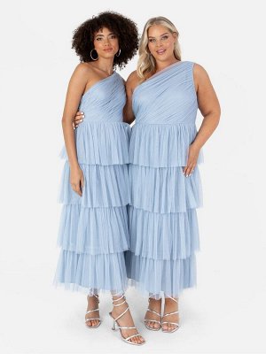 Платье подружки невесты Anaya With Love из тюля на одно плечо, многоярусное, мидакси