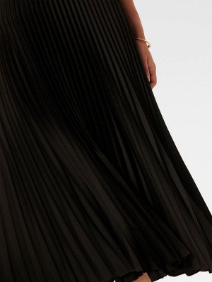 Черная атласная плиссированная юбка макси Forever New Estelle