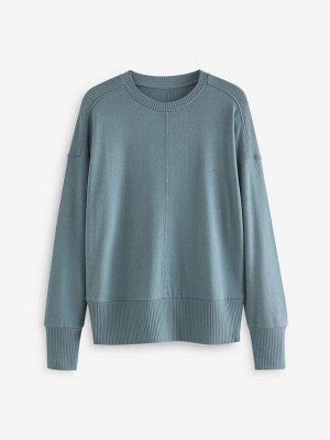 Джемпер Teal Blue с круглым вырезом и мягким швом