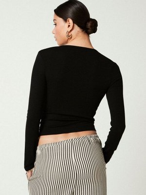 Черный — мягкий на ощупь кардиган в рубчик с TENCEL™ Lyocell