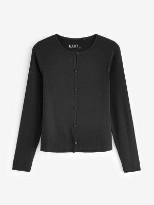 Черный — мягкий на ощупь кардиган в рубчик с TENCEL™ Lyocell