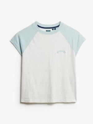Белая кремовая футболка Superdry Essential Logo Slim Fit Raglan