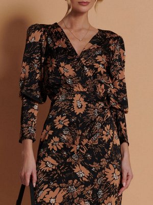 Платье-футляр Jolie Moi с атласным принтом и запахом