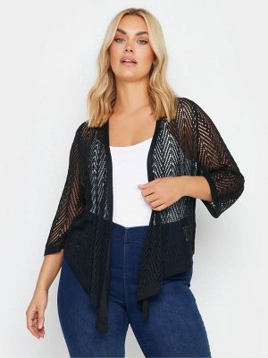 Кардиган с водопадом Yours Curve Chevron Pointelle