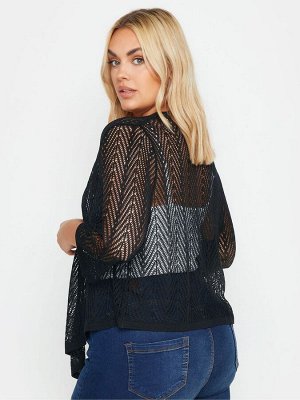 Кардиган с водопадом Yours Curve Chevron Pointelle