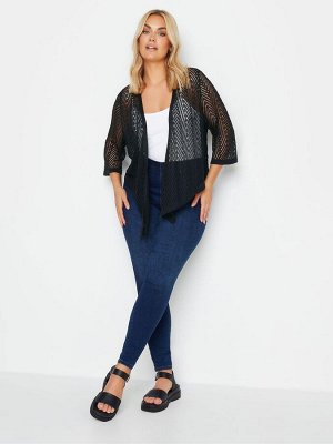 Кардиган с водопадом Yours Curve Chevron Pointelle