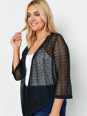 Кардиган с водопадом Yours Curve Chevron Pointelle