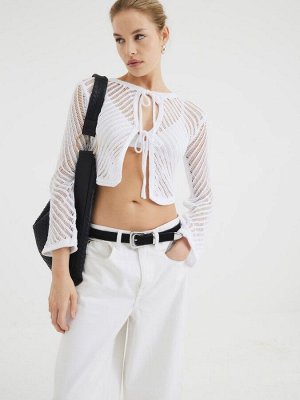 Белый кардиган River Island с завязкой спереди