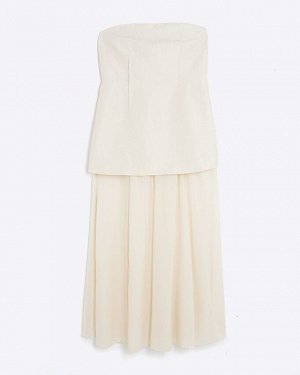 Платье макси RI Studio Cream Hybrid Sheer
