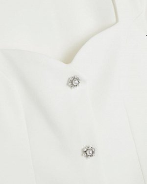 Мини-платье Petite White Sweetheart с пуговицами