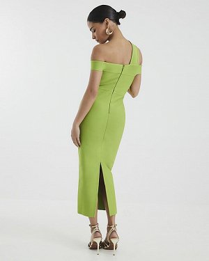 Асимметричное платье миди Petite Green Bardot