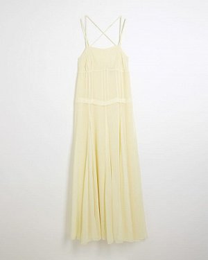 Желтое платье-рубашка без рукавов Swing Maxi Cami