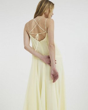 Желтое платье-рубашка без рукавов Swing Maxi Cami