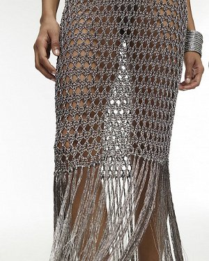 Платье макси RI Studio Grey Metallic Crochet