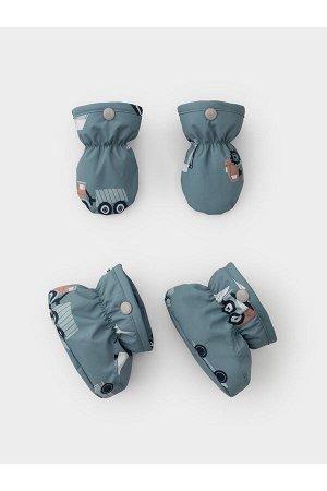Комбинезон(Осень-Зима)+boys (пыльно-бирюзовый, строительная техника)