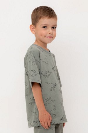 Фуфайка(Весна-Лето)+boys (зеленый чай, динозавры к554)