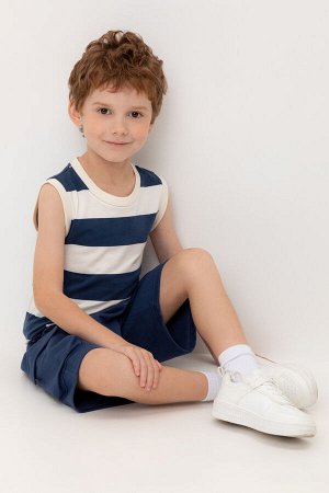 Майка(Весна-Лето)+boys (синий, суровый, полоска к566)