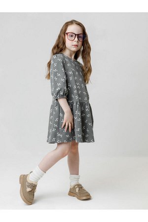 Платье(Осень-Зима)+girls (пряный базилик, нежные цветочки к585)