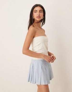 топ Удлиненный топ без бретелек ASOS DESIGN из чесаного хлопка кремового цвета (ASOS DESIGN – Tr?gerloses Longline-Oberteil aus angerauter Baumwolle in Cremewei?) Топы от ASOS DESIGN * Простой дизайн 