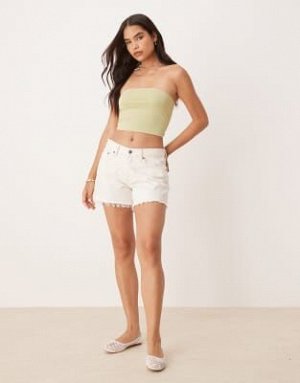топ Укороченный топ без бретелек ASOS DESIGN Ultimate в зимне-зеленом цвете (ASOS DESIGN – Ultimate – Tr?gerloses Cropped Oberteil in Wintergr?n) Топы от ASOS DESIGN * Простой дизайн * Фасон бандо * У