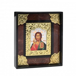 Икона Иисус, оклад лемезит 105*120*20мм