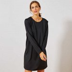 Прямое трикотажное платье - черный